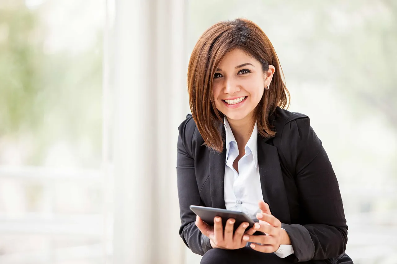 Woman holding tablet