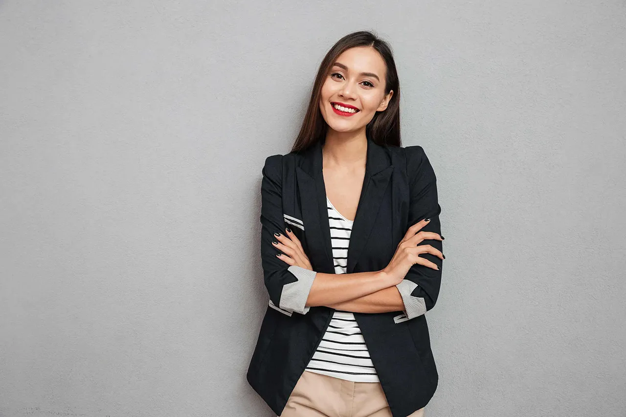Woman smiling