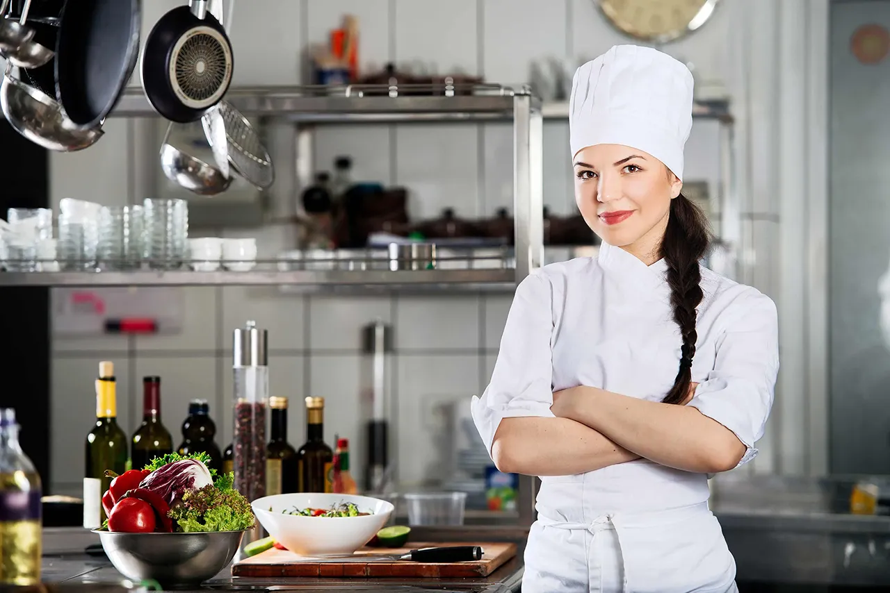 Female chef in a kitchen