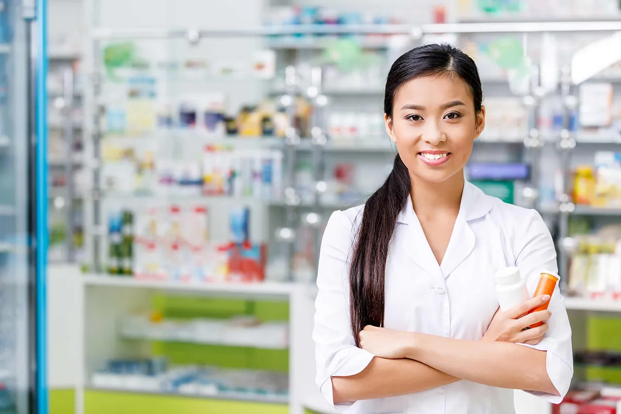 Female Asian pharmacist